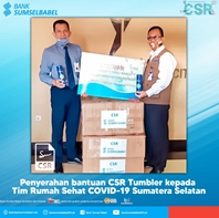 Bantuan CSR Bank Sumsel Babel Kepada Tim Rumah Sehat COVID-19 Sumatera Selatan